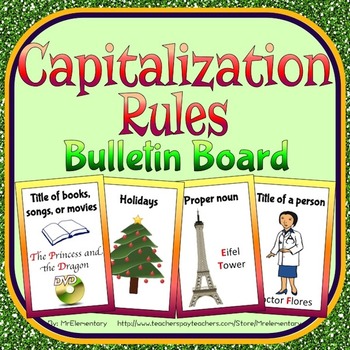 Capitalization Rules Bulletin Board by Mr Elementary | TpT