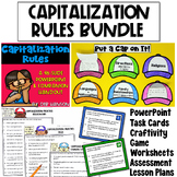 Capitalization Rules Practice Bundle: Worksheets, Task Car