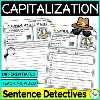 Preview of Capitalization Rules Worksheets, Practice Activities, & Anchor Charts & Editing