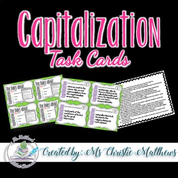 Preview of Capitalization Task Cards - Canadian Content
