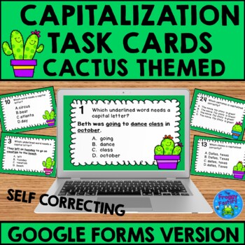 Preview of Capitalization Task Cards for Google Classroom™