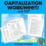 Capitalization Worksheets Middle Grades Printable and Digi