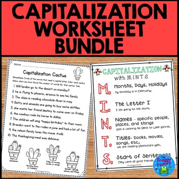 Preview of Capitalization Worksheets Practice Bundle