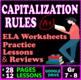 Capitalization Worksheets and Practice. 12 Lessons. 7th & 