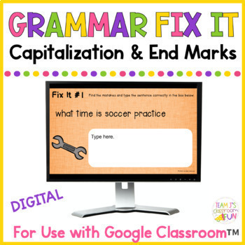 Preview of Capitalization and Punctuation Digital Practice