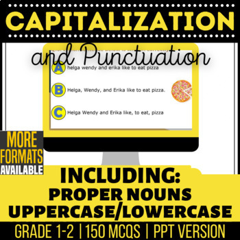 Preview of Capitalization and Punctuation Google Slides | Proper Nouns | Grade K 1 2