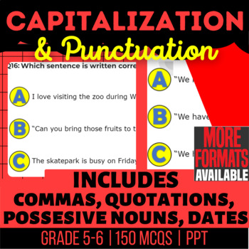 Preview of Capitalization and Punctuation PowerPoints | Commas Quotations Possessive Nouns