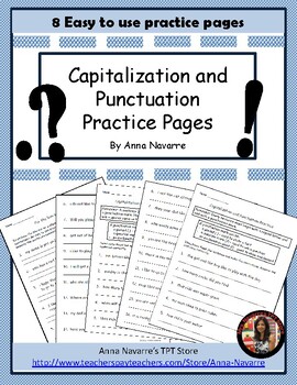 Preview of Capitalization and Punctuation Practice Pages