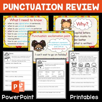 Preview of Capitalization and Punctuation Practice Plus Worksheets