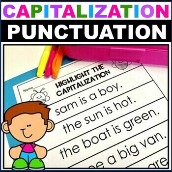 Preview of Capitalization and Punctuation Practice Worksheets and Activity