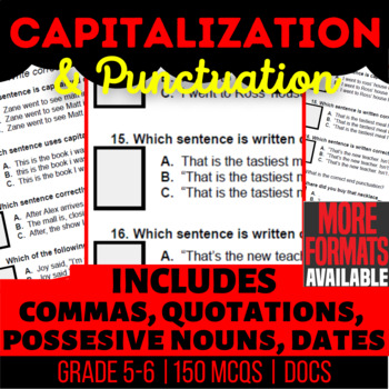 Preview of Capitalization and Punctuation Practice Worksheets Google Docs Digital Resource