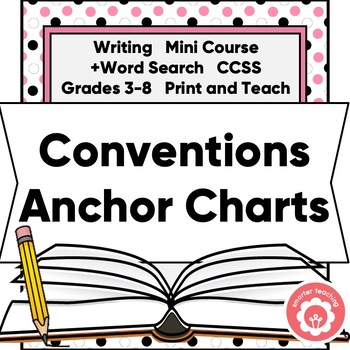 Preview of Capitalization and Punctuation Anchor Charts and Word Search CCSS Grades 3-8