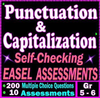 Preview of Capitalization and Punctuation Self-Checking EASEL Assessments 5th-6th Grade ELA