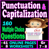Capitalization and Punctuation Worksheets. 7th-8th Grade E