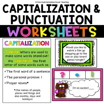 Preview of Capitalization and Punctuation Worksheets Fix the Sentences