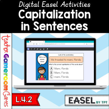 Preview of Capitalization in Sentences Easel Activity Set #1
