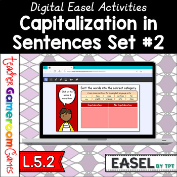 Preview of Capitalization in Sentences Easel Activity Set #2