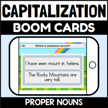 Preview of Capitalize Proper Nouns Boom Cards™