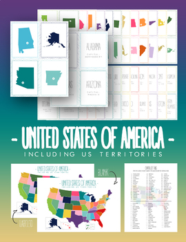 Preview of Capitalize This! US States and Territories and their Capitals Bundle