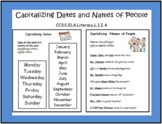 Capitalizing Dates & Names of People - Grade 1 - CCSS.ELA.