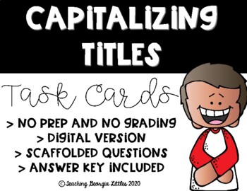 Preview of Distance Learning Capitalizing Titles Task Cards (Digital and Print)