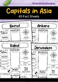 Capitals in Asia - 45 fact sheets Material pack (English)