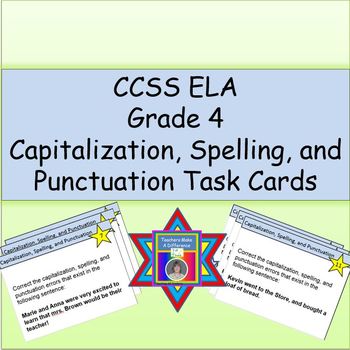 Preview of Capitalization, Punctuation, and Spelling Task Cards
