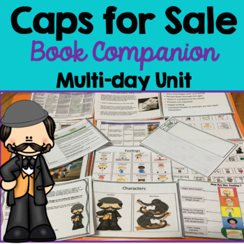Preview of Caps for Sale: Book companion,Vocabulary, Writing Prompt, Emotion Thermometer