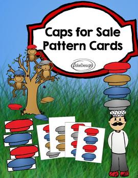 Preview of Caps for Sale Pattern Cards, File Folder Game, Pocket Chart game