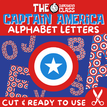 Preview of Captain America Alphabet 26 Letter Pack - Print, Cut & Ready!✂️
