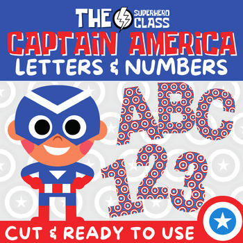 Preview of Captain America Letters and Numbers {BUNDLE} - Print, Cut & Ready!✂️