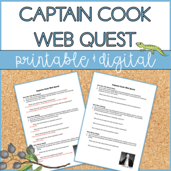Preview of Captain James Cook | Web Quest | Distance Learning