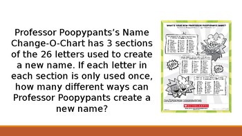 Professor Poopypants Name Chart