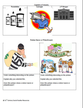 Captains of Industry Activity Worksheet: Robber Barron #39 s or