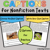 Captions - Text Features Writing Activity - Nonfiction Tex