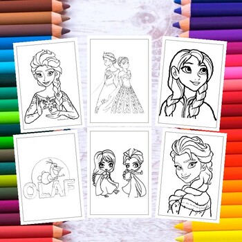 Disney Cartoon Color Frozen Princess Kids Drawing Book