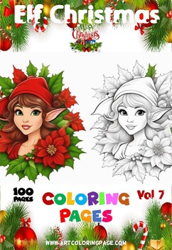 Preview of Capture the Magic: Elf Christmas Coloring Pages Vol 7 - Instant PDF (100 Pages)