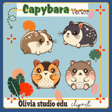 Capybara,Capybara clipart,Capybara cartoon chibi