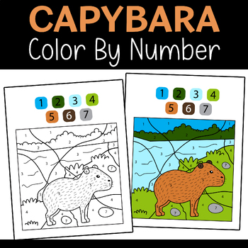 Family of capybaras coloring page printable game