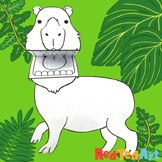 Capybara Finger Puppet Printable Coloring Page