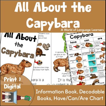 Preview of Capybara Information Book | Emergent Reader and Decodable | Print and Digital