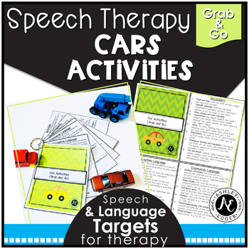 Preview of Speech Therapy Activities Car Grab and Go