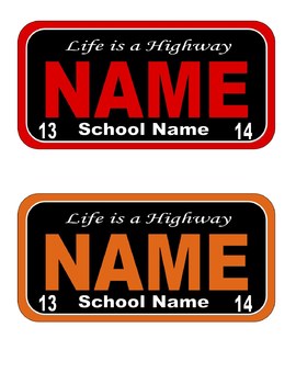 Preview of Car License Plate Name Decorations