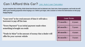 Preview of Car Loan Calculator - Can I Afford This Car?