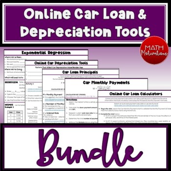 Preview of Car Loan & Depreciation Online Tools Bundle