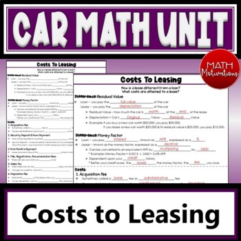 Preview of Car Math: Costs to Leasing