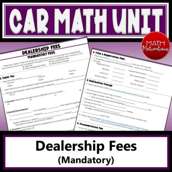 Preview of Car Math: Mandatory Dealership Fees