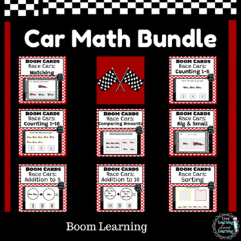 Preview of Car Math Skills | Boom Learning Bundle