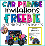Car Parade Invitations FREEBIE