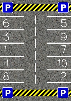 Car parking lot number game for kids